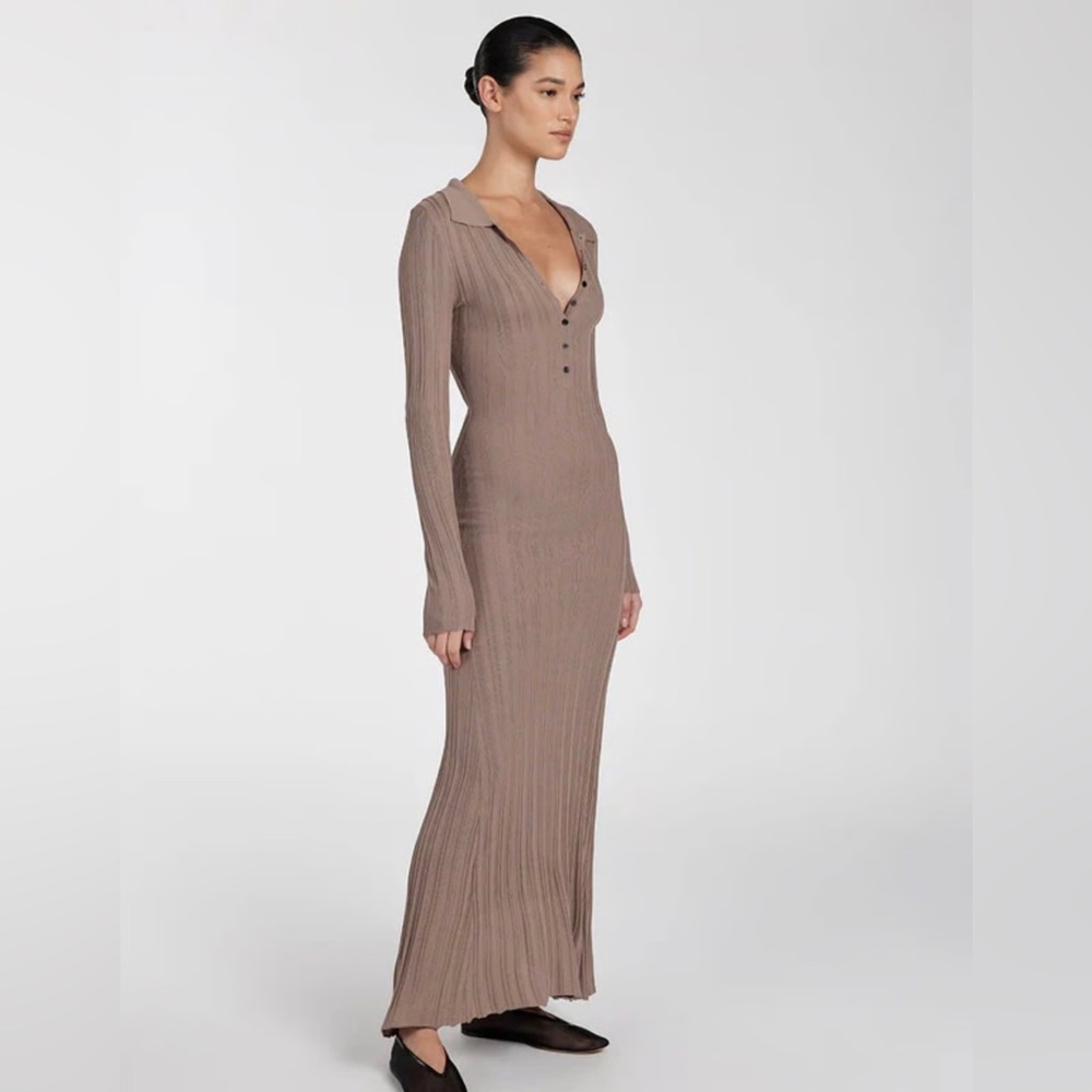 DISSH Sylvia Taupe Long Sleeve Dress